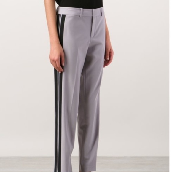 Vince Gray Trouser with Black Tuxedo stripe size 8 - Picture 2 of 11
